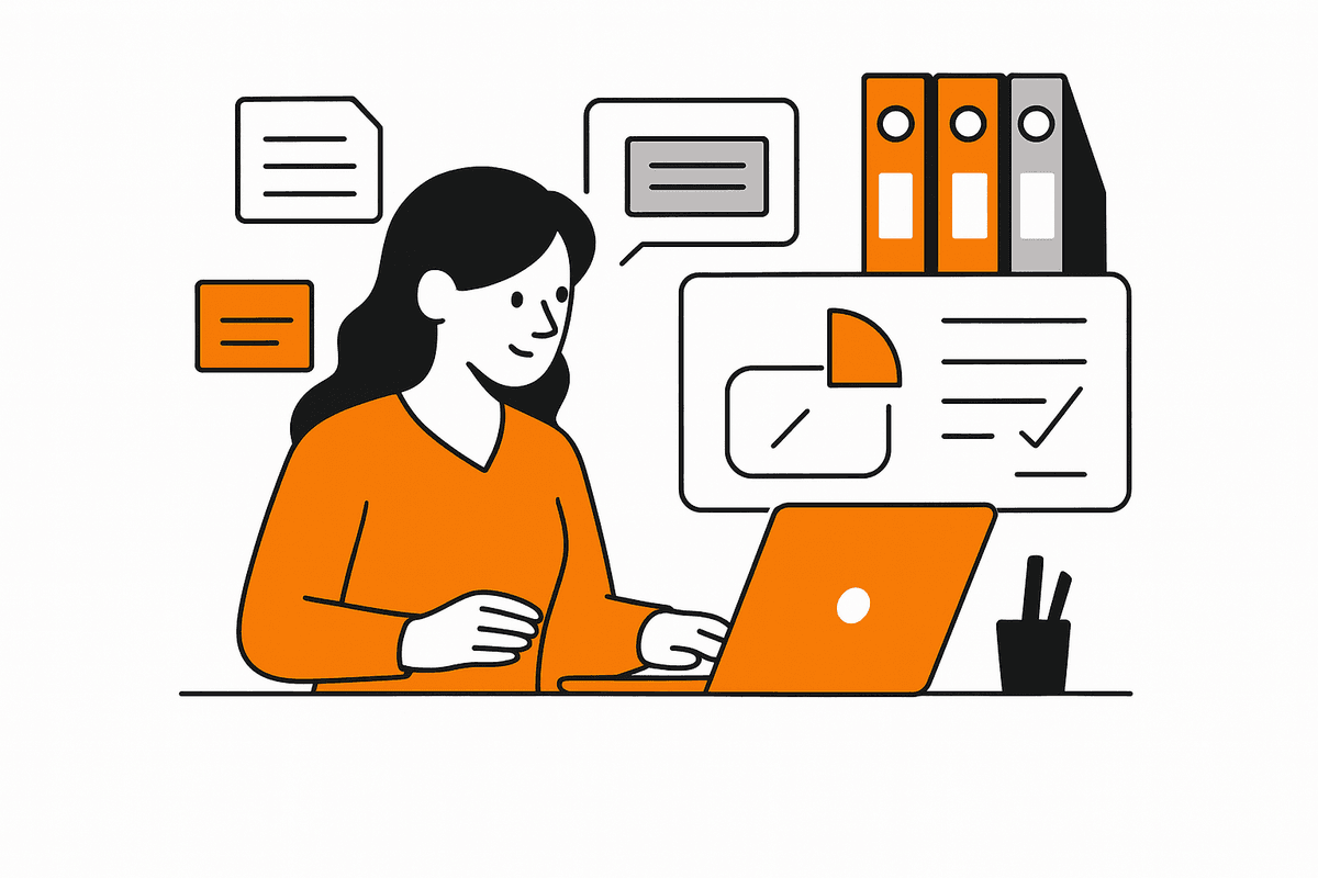 Team collaboration in modern office