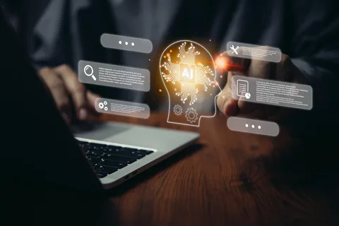 ai marketing services chatbot customer support system illustration